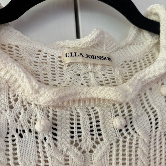 Ulla Johnson Celeste Pointelle Pullover Knit Cream Popcorn Sweater Size XS Petit - Picture 11 of 17